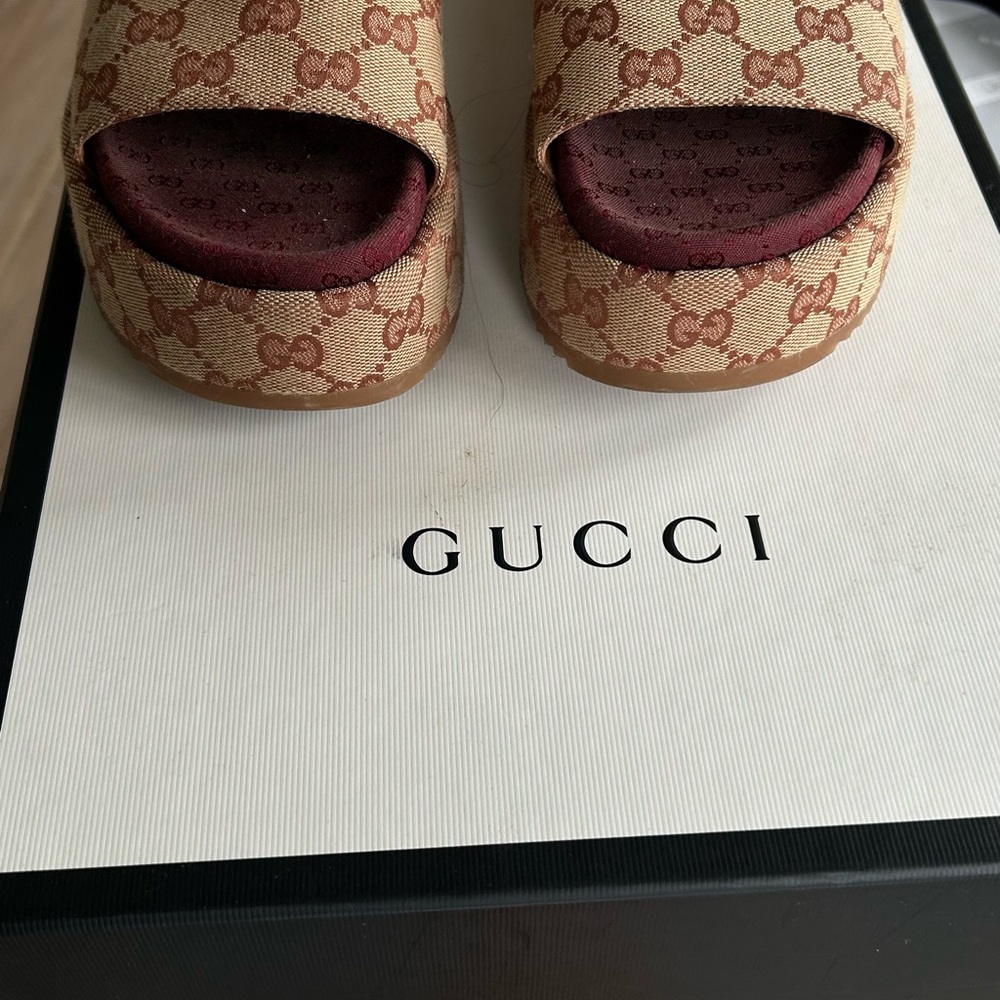 Gucci Women's Brown Monogram Mules